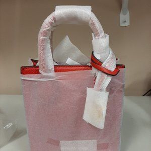 Michael Kors Mercer XS NS Pebbled Leather Shopper Crossbody Bag  -  Flame